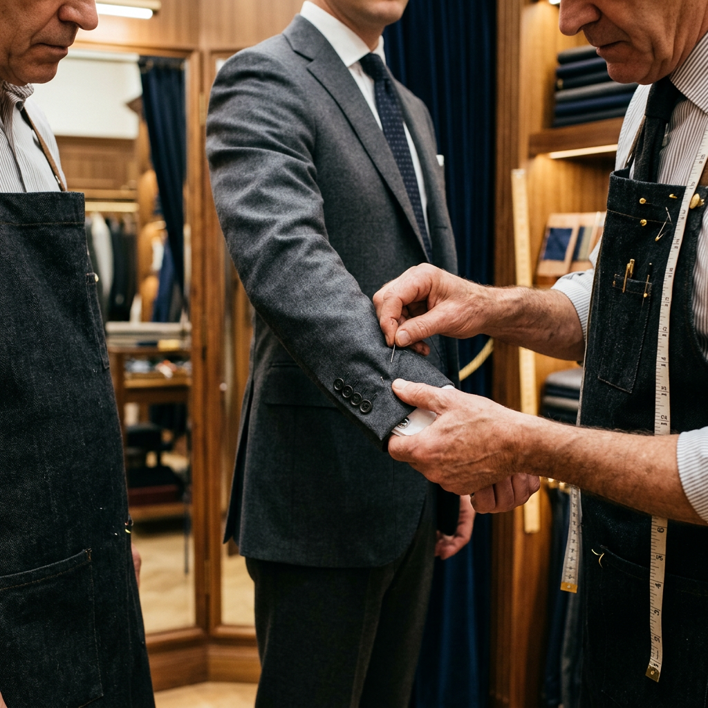 Ajustes de sastrería para traje masculino